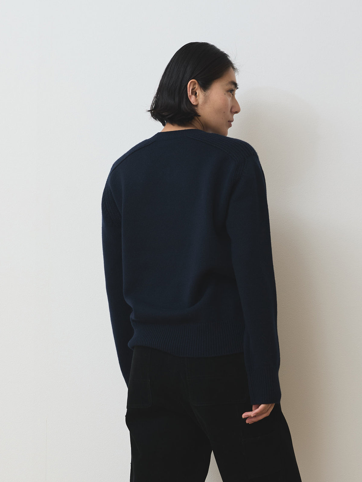WOOL CASHMER V-NECK PULL KNIT