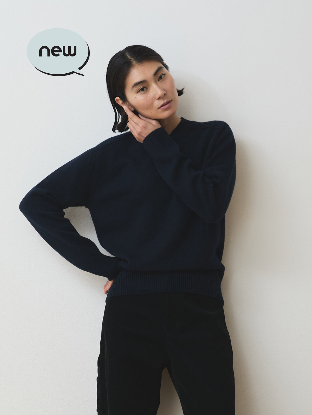 WOOL CASHMER V-NECK PULL KNIT